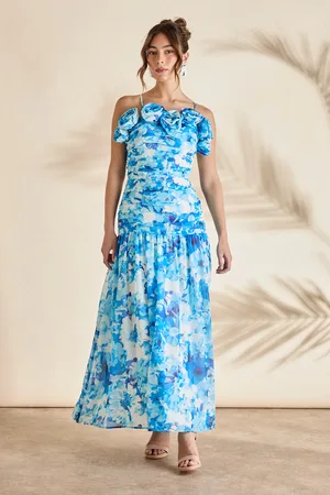 Coast Corsage Pleated Strappy Maxi Dress