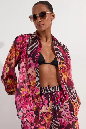 Karen Millen Beach Tropical Georgette Beach Shirt