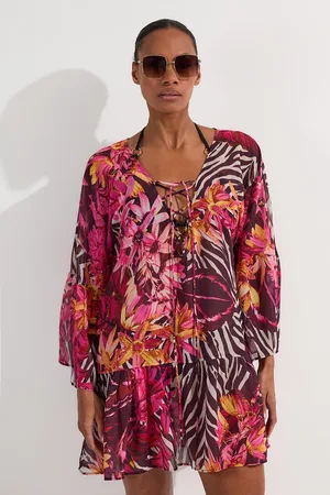Karen Millen Beach Tropical Georgette Beach Kimono Dress