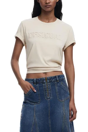 Desigual Embellished Logo Short Sleeve Tee Women - Shirts