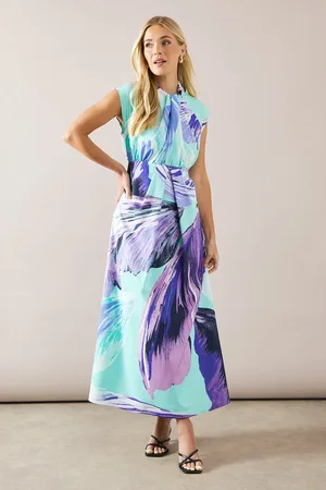 wallis Petite High Neck Twist Detail Maxi Dress