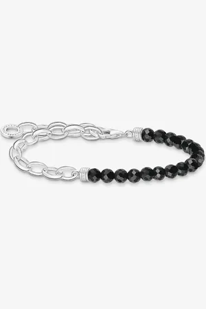 Thomas Sabo Link & Black Onyx Beaded Charm Bracelet A2098-130-11-L19
