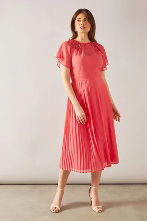 wallis Cape Sleeve Embellished Shoulder Midi Dress