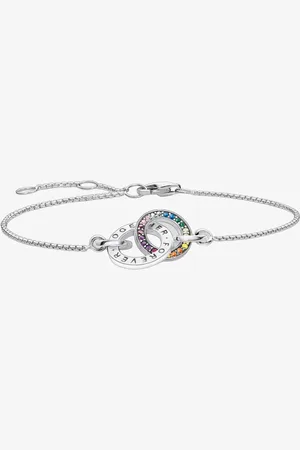 Thomas Sabo Together Sterling Interlocking Rainbow Bracelet A1551-318-7-L19V