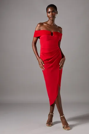 Coast Bardot Scuba Bodycon Midi Dress