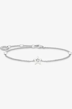 Thomas Sabo Cubic Zirconia White Cold Enamel Star Bracelet A2136-041-14-L19V