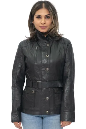 Infinity Military Style Leather Biker Jacket-Phoenix