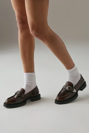 warehouse Faith: Betsy Leather Western Buckle Chunky Loafers