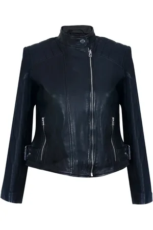 Infinity Leather Biker Jacket-Celaya