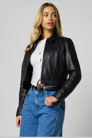 Barneys Originals Real Leather Harrington Jacket