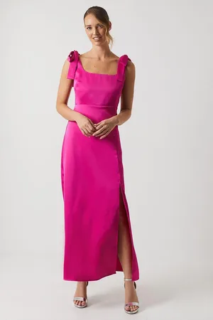 Oasis Satin Tie Shoulder Midi Bridesmaids Dress