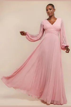 Goddiva Balloon Sleeve Chiffon Maxi