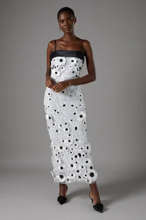 Coast Races 3D Floral Midi Dress