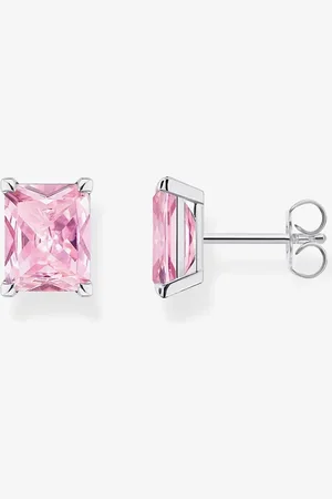 Thomas Sabo & Pink Octagon Cut Cubic Zirconia Large Stud Earrings H2201-051-9