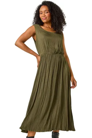 Roman Petite Crush Pleat Midi Dress