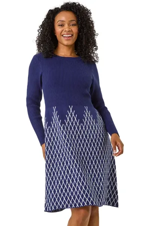Roman Petite Contrast Knit Dress