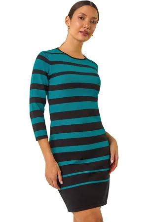 Roman Gradient Stripe Knitted Dress