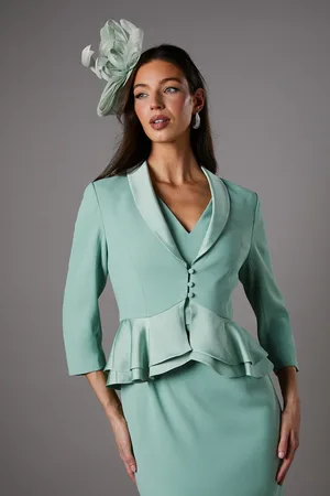 Coast Satin Back Crepe Tailored Jacket With Peplum