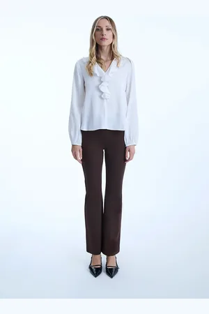 James Lakeland Ruffled V-neck Blouse