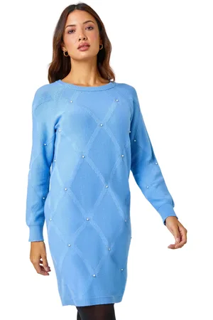 Roman Pearl Embellished Jumper Dress