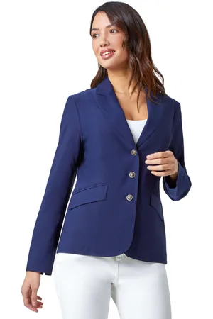 Roman Button Detail Stretch Blazer