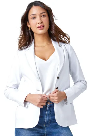 Roman Button Detail Stretch Blazer