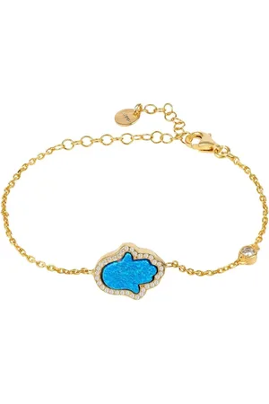 Latelita Hamsa Opalite Turquoise Bracelet Gold