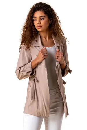 Roman Tie Waist Longline Jacket