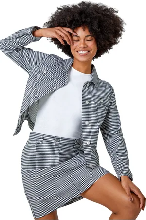 Roman Gingham Stretch Pocket Detail Jacket