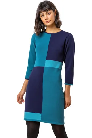 Roman Colour Block Knitted Dress