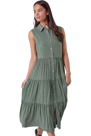 Roman Petite Polka Dot Midi Shirt Dress