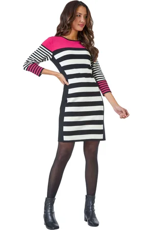 Roman Colour Block Knitted Stripe Dress