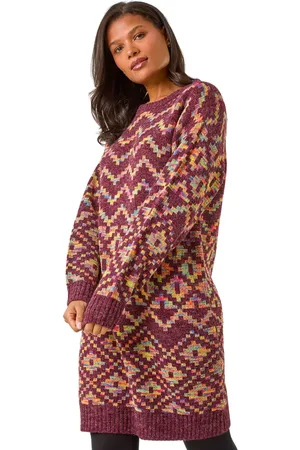Roman Geometric Print Jacquard Jumper Dress