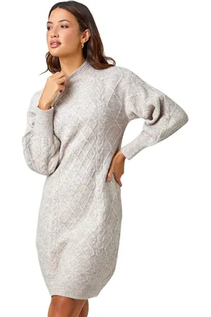 Roman Cable Knit Jumper Stretch Dress