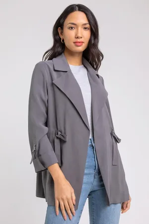 Roman Tie Waist Longline Jacket