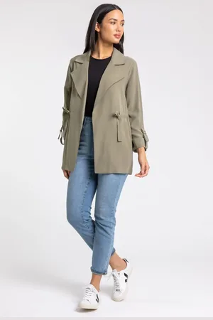 Roman Tie Waist Longline Jacket