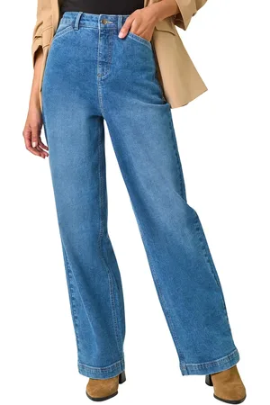 Roman Cotton Blend Wide Leg Stretch Jeans