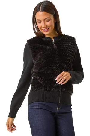 Roman Faux Fur Funnel Neck Zip Jacket