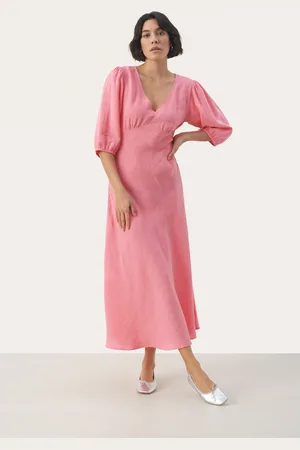 Part Two EvarinePW 3/4 Sleeve Linen Maxi Dress
