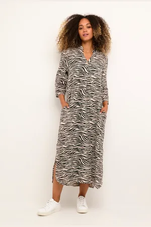 Cream Bellis Long Sleeve Midi Dress Plain