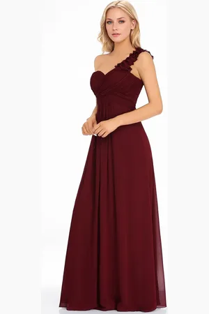 Ever Pretty Exaggerated Ruffle One Shoulder Maxi Bridesmaid Dresses