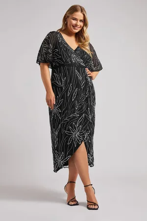Yours Embellished Wrap Midi Dress