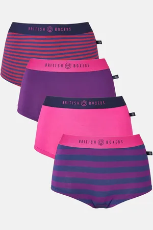 British Boxers Pack of Four "Cherry Pie" Bamboo Hipster Boxer Briefs