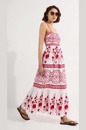 Karen Millen Floral & Geo Embroidered Woven Maxi Dress