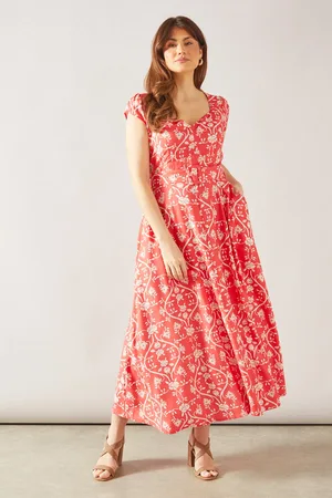 wallis Floral Belted Midaxi Dress