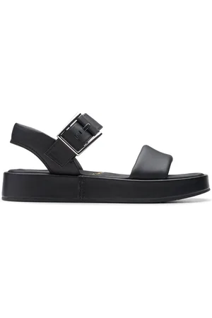 Clarks Alda Strap Leather Flat Sandals