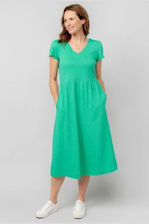 LILY & ME Summer Midi Dress Plain Navy