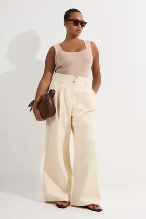 Karen Millen Plus Size Denim Wide Leg Trousers