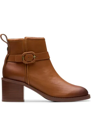 Clarks Chamberly Trim Mid Tan Leather Ankle Boots