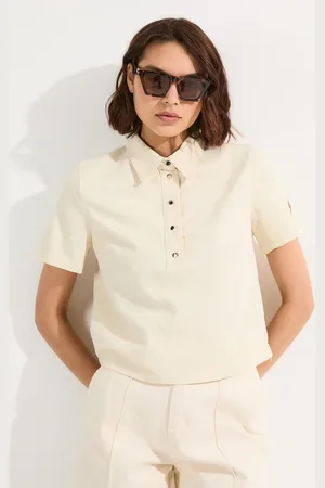 Karen Millen Denim Short Sleeve Button Shirt